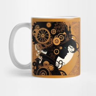 Steampunk Girl silhouette Mug